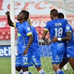 Edwin Torres de Alianza Petrolera celebra el gol anotado de su equipo a Deportes Tolima, durante partido entre Deportes Tolima y Alianza Petrolera de la fecha 3 por la Liga BetPlay DIMAYOR II 2021, jugado en el estadio Manuel Murillo Toro de la ciudad de Ibagué.Foto: VizzorImage / Joan Orjuela / Cont.