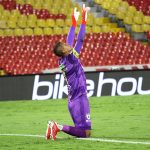 Cristian Bonilla de La Equidad durante partido por la fecha 5 entre Independiente Santa Fe  y La Equidad como parte de la Liga BetPlay DIMAYOR  II 2021 jugado en el estadio  Nemesio Camacho El Campin de la ciudad de BogotáFoto : VizzorImage / Felipe Caicedo / Staff