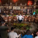 Durante la PreCOP de Biodiversidad, que se llevó a cabo en este lunes en Leticia, el Presidente Iván Duque se reunió con comunidades ancestrales de la Amazonía colombiana, que acogieron la reunión en su maloca.Leticia, Amazonas.Foto – PRESIDENCIA
