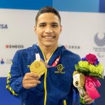 El tercer oro para Colombia lo consiguió Carlos Daniel Serrano en la prueba de los 100m Pecho
