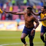 Festejo de Michael Estrada - Ecuador saco tres importantes ppuntos ante paraguay