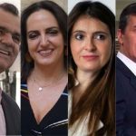 Precandidatos del Centro democrático Oscar Iván Zuluaga, María Fernanda Cabal,Paloma Valencia y Rafael Nieto,