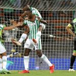 Baldomero Perlaza del Atlético Nacional celebra después de anotar el gol de su equipo durante partido por la fecha 9 entre Atlético Nacional y La Equidad como parte de la Liga BetPlay DIMAYOR II 2021 jugado en el estadio  Atanasio Girardot de la ciudad de Medellín. Foto: VizzorImage / Luis Benavides / Contribuidor