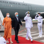 Presidente Piñera llego a visita relámpago a Colombia. Foto Presidencia de Colombia