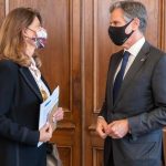 Vicepresidenta y Canciller Marta Lucía Ramírez y el secretario de Estado de los Estados Unidos, Anthony Blinken