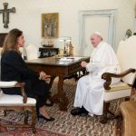 La Vicepresidente y Canciller, Marta Lucía Ramírez fue recibida en una audiencia privada por Su Santidad, el Papa Francisco. Vatican Media