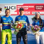 Los colombianos Diego Arboleda, Vincent Pelluard y Carlos Ramírez y Mariana Pajón hacen historia en la Copa Mundo de BMX de Turquía
