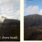 Fotografías, cámaras web, sector Piraña- Azufrado. Volcán nevado del Ruiz 01 de noviembre del 2021