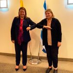 Ministra de Comercio de Colombia María Ximena Lombana y  la Ministra de Economía de Israel Orna Barbivay