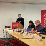 El expresidente Santos y Rodrigo Londoño asistieron al Foro Mundial de Paz, en Paris, Francia, quienes fueron invitados para hablar sobre la implementación del acuerdo de paz en Colombia. Foto/Tomada de Twitter @ComunesCoL