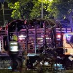 Atentado a camión de la Policía en Puerto Rellena / Redes Sociales