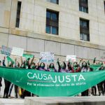 Protesta a favor del aborto en Colombia.