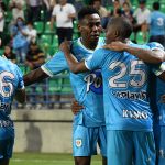 Andrés Rentería de Jaguares celebra después de anotar el segundo gol de su equipo durante el partido entre Jaguares de Córdoba F.C. y Deportivo Cali por la fecha 1 Liga BetPlay DIMAYOR I 2022 jugado en el estadio Jaraguay de la ciudad de Montería. Foto: VizzorImage / Andrés Felipe López / Cont