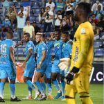 Héctor Urrego de Jaguares celebra después de anotar el tercer gol de su equipo durante el partido entre Jaguares de Córdoba F.C. y Patriotas Boyacá F.C. por la fecha 1 Liga BetPlay DIMAYOR I 2022 jugado en el estadio Jaraguay de la ciudad de Montería. Foto: VizzorImage / Andres Felipe Lopez / Cont