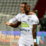 Mender Garcia del Once celebra después de anotar el segundo gol de su equipo durante partido por la fecha 4 de la Liga BetPlay DIMAYOR I 2022 entre Once Caldas y Deportivo Independiente Medellín jugado en el estadio Palogrande de la ciudad de Manizales. Foto: VizzorImage / John Jairo Bonilla / Cont