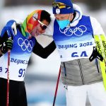 El atleta colombiano Carlos Quintana fue felicitado por el finlandés Iivo Niskanen, nuevo campeón olímpico y medallista de oro en las dos últimas ediciones de Juegos Olímpicos de Invierno.