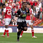 Brayan León Muniz del Deportivo Pereira celebra después de anotar el gol de su equipo durante partido entre Independiente Santa Fe y Deportivo Pereira por la fecha 6 como parte de la Liga BetPlay DIMAYOR I 2022 jugado en el estadio Nemesio Camacho El Campin de la ciudad de Bogotá. Foto: VizzorImage / Andés Rot / Contribuidor