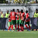 Luis Carlos Ruiz de Cortuluá celebra el gol anotado con sus compañeros de equipo al Deportivo Pereira durante partido de la fecha 8 entre Cortuluá y Deportivo Pereira por la Liga BetPlay DIMAYOR I 2022 en el estadio Doce de Octubre de la ciudad de Tuluá. Foto: VizzorImage / Ricardo Vejarano / Cont.