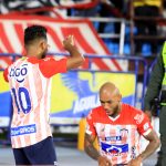 20-02-2022: Luis Gonzalez de Atlético Junior celebra el gol anotado a America de Cali durante partido entre Atlético Junior y America de Cali de la fecha 8 por la Liga BetPlay DIMAYOR I 2022 jugado en el estadio Metropolitano Roberto Meléndez de la ciudad de Barranquilla. Foto: VizzorImage / Jairo Cassiani / Cont.