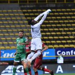 La Equidad y Patriotas Boyacá durante el encuentro. por la fecha 10 como parte de la Liga BetPlay DIMAYOR I 2022 jugado en el estadio Metropolitano de Techo de Bogota. Foto: VizzorImage / Felipe Caicedo/ Staff