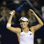 María Camila Osorio quien reacciona ante la española Nuria Parrizas, durante un partido semifinales del Abierto de Tenis de Monterrey que se celebra hoy, sábado 5 de marzo de 2022, en Monterrey (México). EFEAbierto GNP Seguros