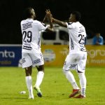 Bryan Sinisterrra de Envigado celebra su gol contra Águilas Doradas durante partido por la fecha 10 entre Águilas Doradas y el Envigado como parte de la Liga BetPlay DIMAYOR I 2022 jugado en el estadio Alberto Grisales de la ciudad de Rionegro. Foto: VizzorImage / Andrés Felipe Álvarez  / Contribuidor