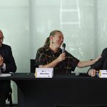 El embajador de la Unión Europea (UE) en Colombia, Gilles Bertrand (i), la embajadora de Suecia, Helena Storm (c), y el embajador de Noruega, John Petter Opdahl, participan en el lanzamiento de la campaña "La política no es pa' machos" hoy, en Bogotá (Colombia). EFE/ Mauricio Dueñas Castañeda