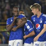 Millonarios F. C. y Once Caldas durante partido de la fecha 11 por la Liga BetPlay DIMAYOR I 2022 jugado en el estadio Nemesio Camacho El Campin de la ciudad de Bogota. Foto: VizzorImage / Luis Ramirez / Staff.