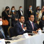 El ministro del Interior  Daniel Palacios en compañía de Mindefensa, del Registrador Nacional y entes gubernamentales, realizan la Instalación de la Comisión Nacional de Garantías Electorales. Foto Mininterior