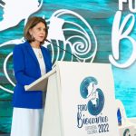 La Vicepresidenta, Martha Lucía Ramirez instaló el Foro Bioceánico Mundial en Cartagena, junto con el Presidente Iván Duque y el Secretario general de la OCDE, Mathías Cormann. Foto Vicepresidencia