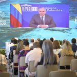 El presidente Duque intervino por videoconferencia en la apertura del Foro Bioceánico 2022, que se lleva a cabo en Cartagena, con la participación de personalidades y expertos mundiales en la conservación de las áreas marinas. Foto Presidencia