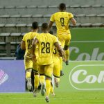 Yeison Moreno del Bucaramanga celebra después de anotar el primer gol de su equipo durante partido entre Once Caldas y Atlético Bucaramanga por la fecha 14 de la Liga BetPlay DIMAYOR I 2022 jugado en el estadio Palogrande de la ciudad de Manizales. Foto: VizzorImage / John Jairo Bonilla / Cont
