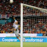 Jose Ramiro Sanchez, guardameta de Union Magdalena, en accion durante partido de la fecha 16 entre Deportivo Independiente Medellin y Union Magdalena por la Liga BetPlay DIMAYOR I 2022, en el estadio Atanasio Girardot de la ciudad de Medellin. Foto: VizzorImage / Donaldo Zuluaga / Cont.
