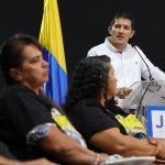 El cabo del ejército, Néstor Salazar, mientras asiste a una audiencia pública de reconocimiento de los comparecientes procesados por "falsos positivos" en Ocaña (Colombia). EFE/ Jurisdicción Especial Para La Paz