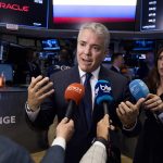 El presidente Duque habla a la Prensa.Foto EFE