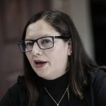 La presidenta del Colectivo de Abogados José Alvear Restrepo, CAJAR, Jomary Ortegón, habla a los medios de comunicación, en San José (Costa Rica). EFE/ Jeffrey Arguedas