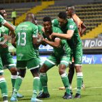 David Camacho de La Equidad celebra su gol contra Envigado  durante partido por la apertura cuadrangulares fecha 2 grupe B jugado en el estadio Metropolitano de Techo de Bogota. Foto: VizzorImage / Felipe Caicedo/ Staff