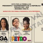 Tarjetón para la segunda vuelta presidencial.Foto Prensa Registraduría