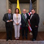 Exembajador Fernando Cepeda, Canciller Martha Lucia Ramirez, Michael Shifter, expresidente del centro de pensamiento Diálogo Interamericano y el Embajador encargado de E.E.U.U, Philip Goldberg
