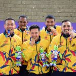 Diego Lenis (COL); José Ramírez (COL); Camilo Fernandez (COL); Juan Landazuri (COL); Rubén Henao (COL) .Foto Bolivarianos 2022