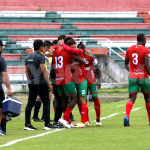 La única anotación del encuentro se registró en el minuto 53' y fue obra de Juan Carlos Caicedo, quien aprovechó un error en salida de Jean Pineda y una desatención de Adrián Arregui para quedarse con la pelota y definir para celebrar el 1-0. Foto DIMAYOR