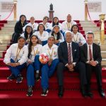 Vicecanciller Francisco Coy y el Embajador de Polonia en Colombia, Pawel Woźny recibieron a las diez jóvenes de Chaparral
