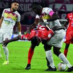 América de Cali y Deportes Tolima se enfrentaron por la fecha 13 de la Liga Colombiana 2022-II, el juego en el Pascual Guerrero terminó empatado 0-0 a pesar de varias opciones de gol que se generaron de lado a lado. Foto DIMAYOR