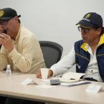 El presidente Gustavo Petro en el PMU que se instaló para hacer seguimiento al comportamiento del huracán Julia. Foto Presidencia