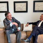 Presidente Gustavo Petro y el senador Rodolfo Hernández en la Casa de Nariño. Foto Archivo
