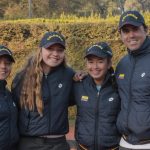 Equipo Femenino 16 años. Valentina Mediorreal, María Paz Ospina, Mariana Higuita y Francisco Franco. Foto FEDECOLTENIS