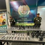 Arsenal incautado en El Dorado que transportaba un militar activo del Ejército Nacional. Foto Cortesía.