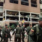 Imagen de la destrucción que dejó la explosión de un carro bomba en el club El Nogal, en Bogotá. Foto Archivo