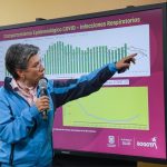 La alcaldesa, Claudia López presenta el comportamiento epidemiologico Covid-Infecciones Respiratorias. Foto Alcaldía de Bogotá
