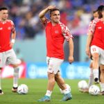 El Suizo, Xherdan Shaqiri ajustó dos mundiales consecutivos marcándole a la Selección de Serbia.Foto FIFA